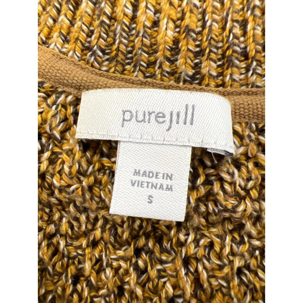 Pure J Jill Women's Yellow Knit V-Neck Long Sleeve Sweater - S